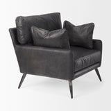 Cochrane 34.5L x 33.0W x 32.5H Black Leather Wrapped Chair from Mercana - Luna Furniture