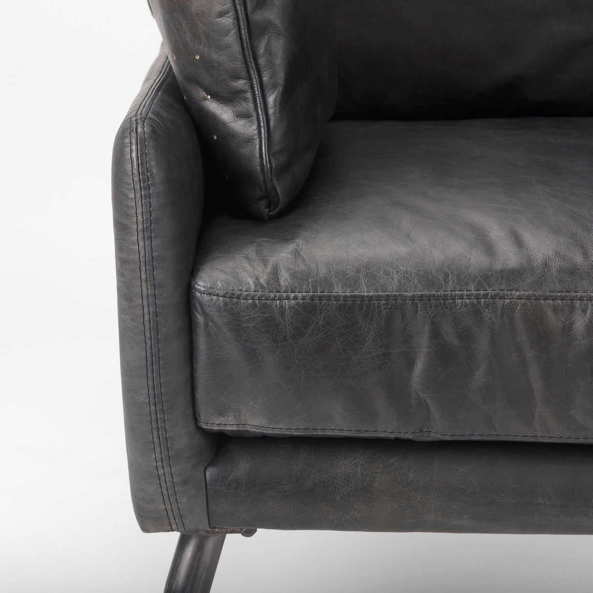 Cochrane 34.5L x 33.0W x 32.5H Black Leather Wrapped Chair from Mercana - Luna Furniture