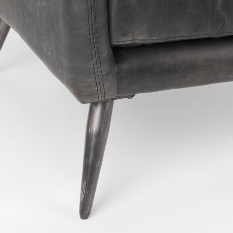 Cochrane 34.5L x 33.0W x 32.5H Black Leather Wrapped Chair from Mercana - Luna Furniture
