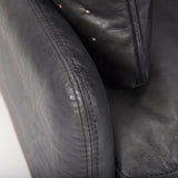 Cochrane 34.5L x 33.0W x 32.5H Black Leather Wrapped Chair from Mercana - Luna Furniture