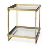 Trey Gold Metal W/Glass Accent Table from Mercana - Luna Furniture