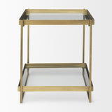 Trey Gold Metal W/Glass Accent Table from Mercana - Luna Furniture