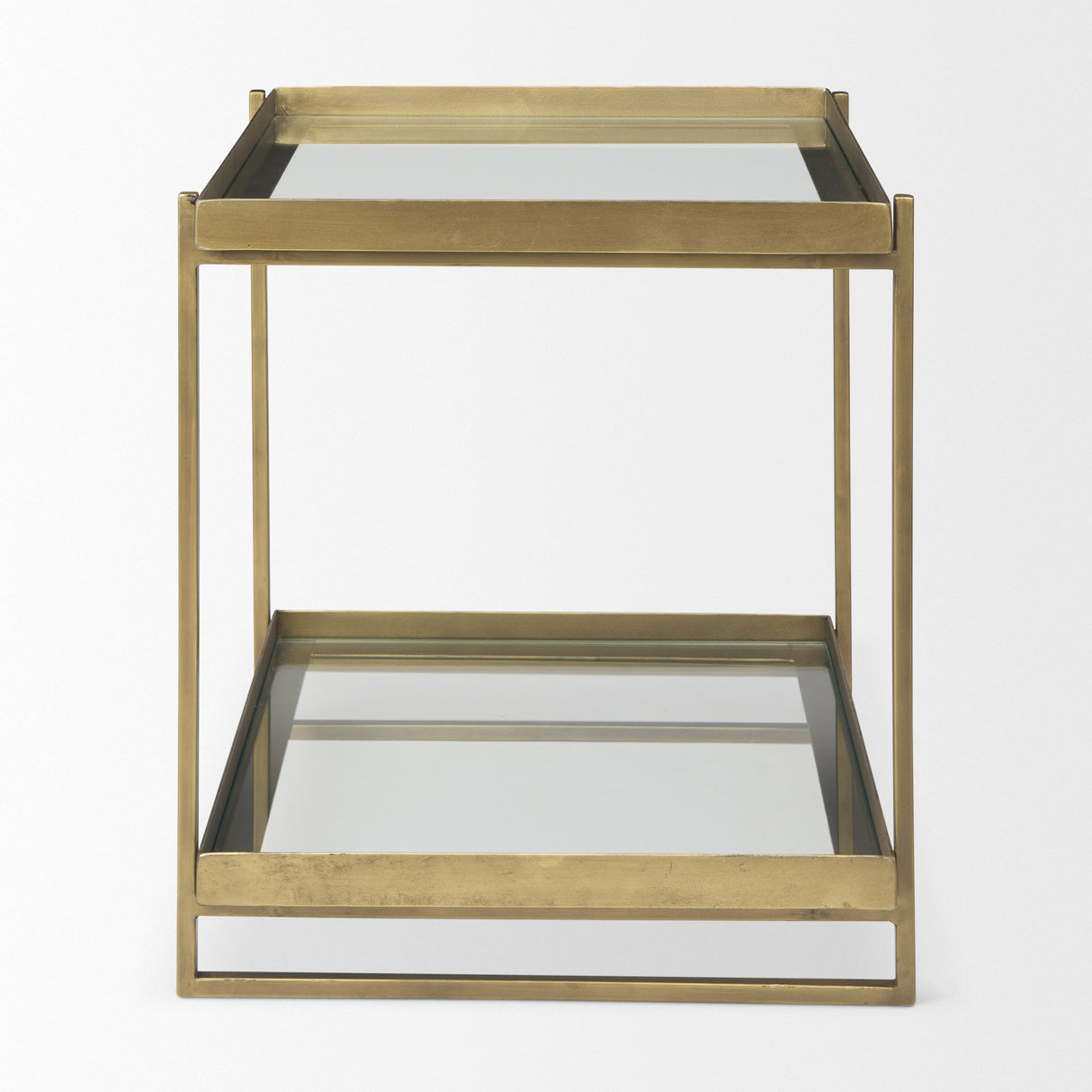 Trey Gold Metal W/Glass Accent Table from Mercana - Luna Furniture