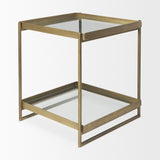 Trey Gold Metal W/Glass Accent Table from Mercana - Luna Furniture
