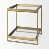 Trey Gold Metal W/Glass Accent Table from Mercana - Luna Furniture