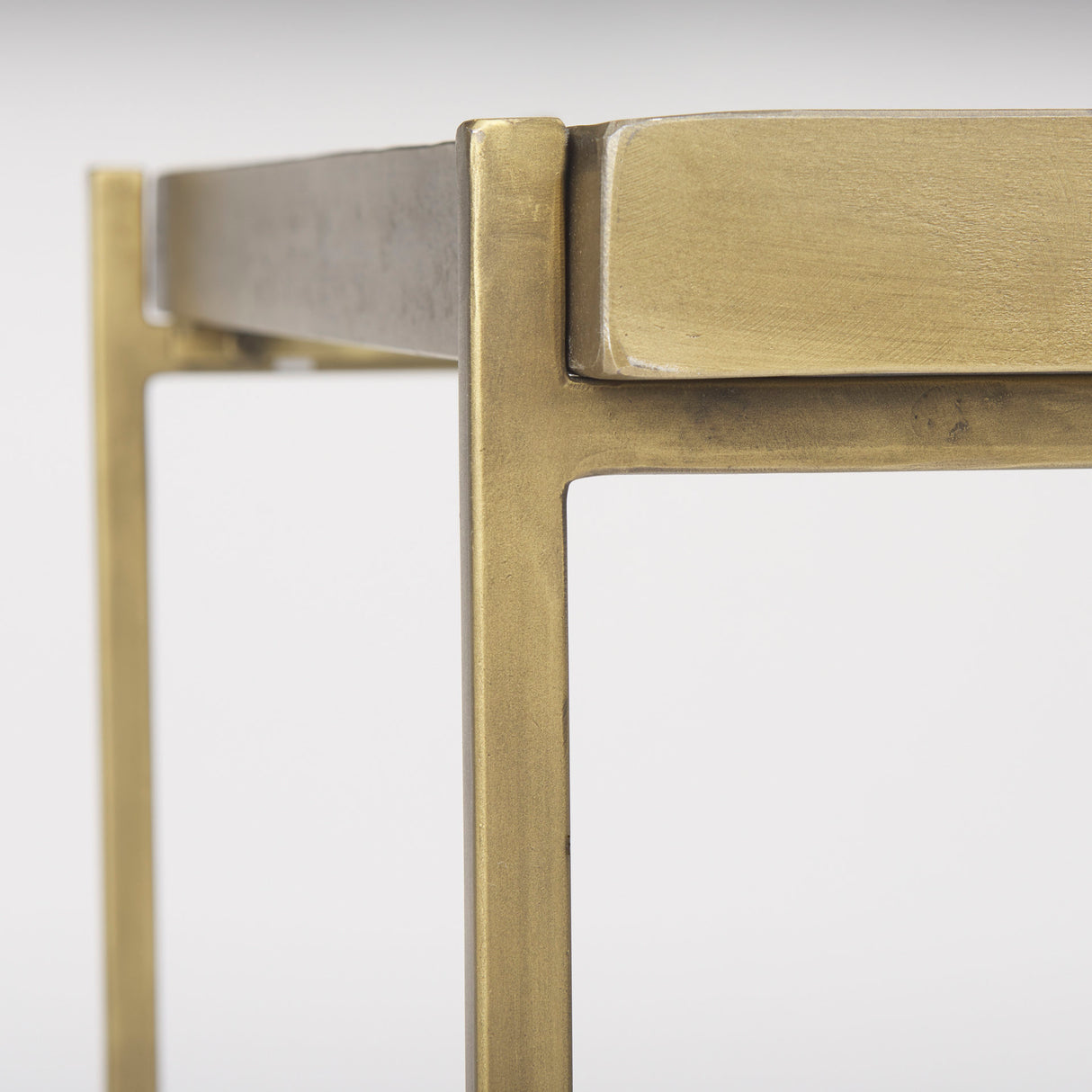 Trey Gold Metal W/Glass Accent Table from Mercana - Luna Furniture