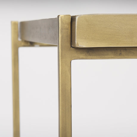 Trey Gold Metal W/Glass Accent Table from Mercana - Luna Furniture