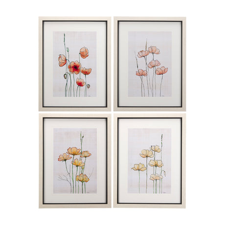 Meadow flowers I by Mercana Studio a Hand Embellished Textured Framed Art Print Matted under Glass from Mercana - Luna Furniture