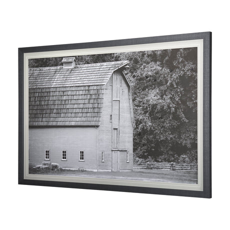 Grey & White Barn I by Mercana Studio Hand Embellished Textured Framed Photo Art Print Matted under from Mercana - Luna Furniture