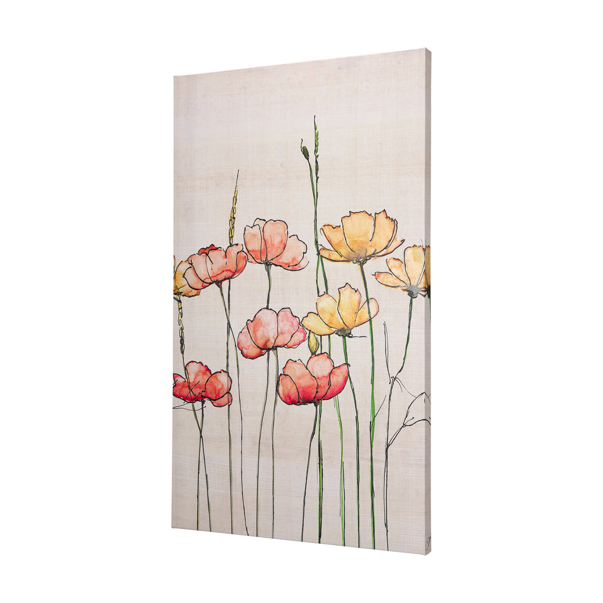 Meadow flowers by Mercana Studio a Hand Embellished Textured Canvas from Mercana - Luna Furniture
