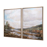 River Valley by Mercana Studio a Hand Embellished Textured Framed Canvas from Mercana - Luna Furniture