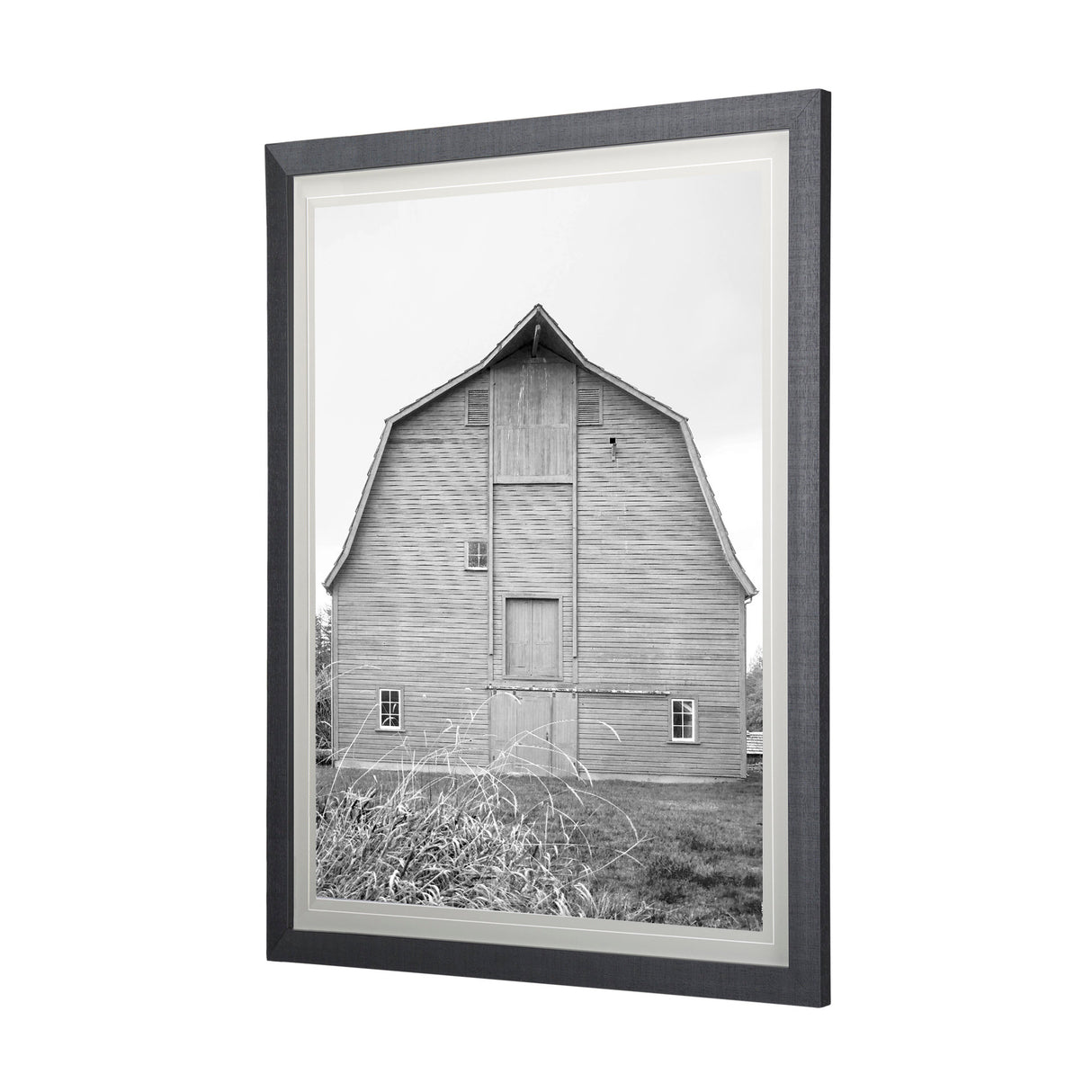 Grey & White Barn Ii by Mercana Studio Hand Embellished Textured Framed Photo Art Print Matted under from Mercana - Luna Furniture