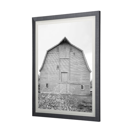 Grey & White Barn Ii by Mercana Studio Hand Embellished Textured Framed Photo Art Print Matted under from Mercana - Luna Furniture