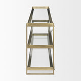 Trey 72.0L x 16.0W x 30.0H Gold Metal W/Glass Console Table from Mercana - Luna Furniture