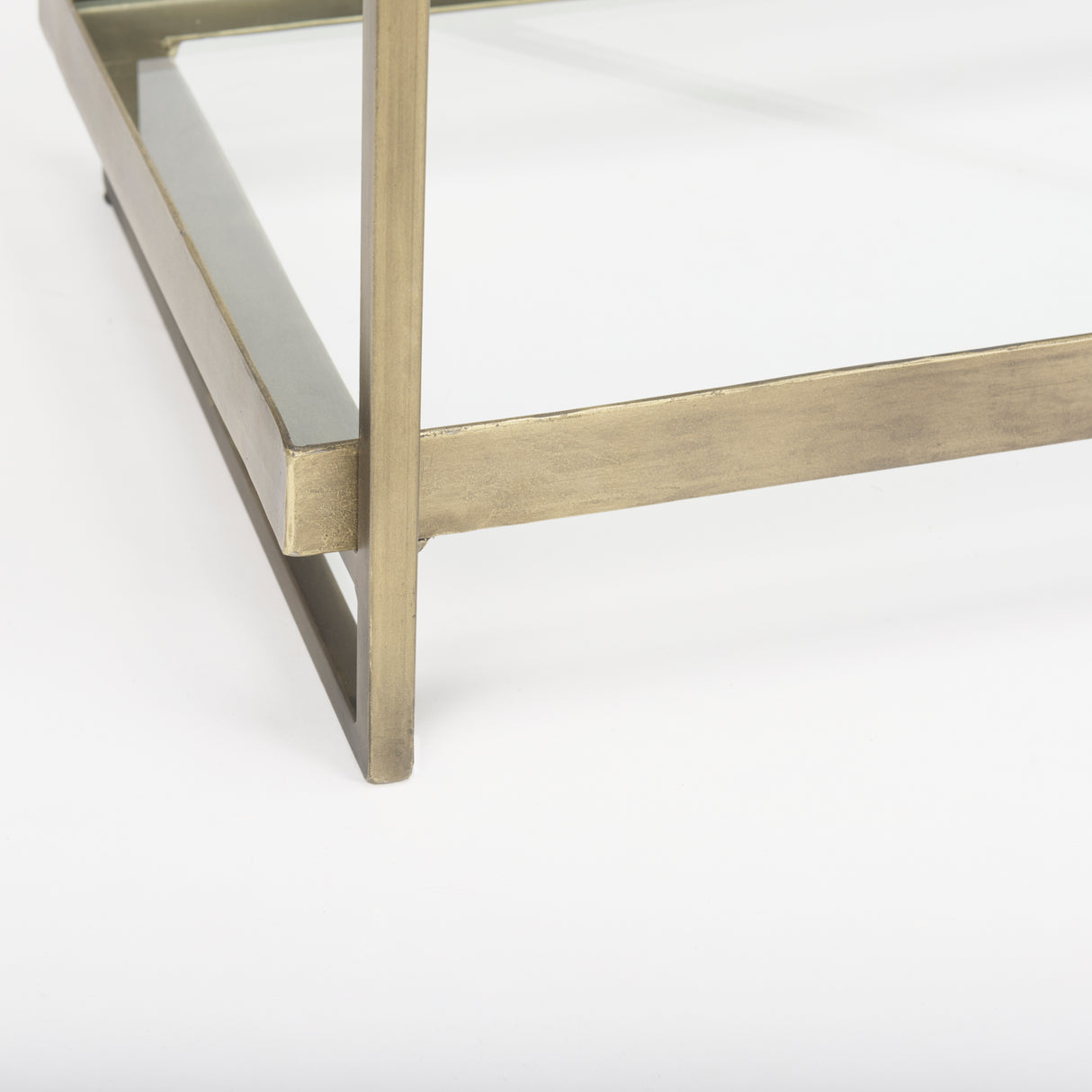Trey 72.0L x 16.0W x 30.0H Gold Metal W/Glass Console Table from Mercana - Luna Furniture