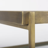 Trey 56.0L x 32.0W x 17.0H Gold Metal W/Glass Coffee table from Mercana - Luna Furniture