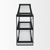 Trey 72.0"L x 16.0"W x 30.0"H Black Metal W/Glass Console Table from Mercana - Luna Furniture