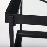 Trey 72.0"L x 16.0"W x 30.0"H Black Metal W/Glass Console Table from Mercana - Luna Furniture