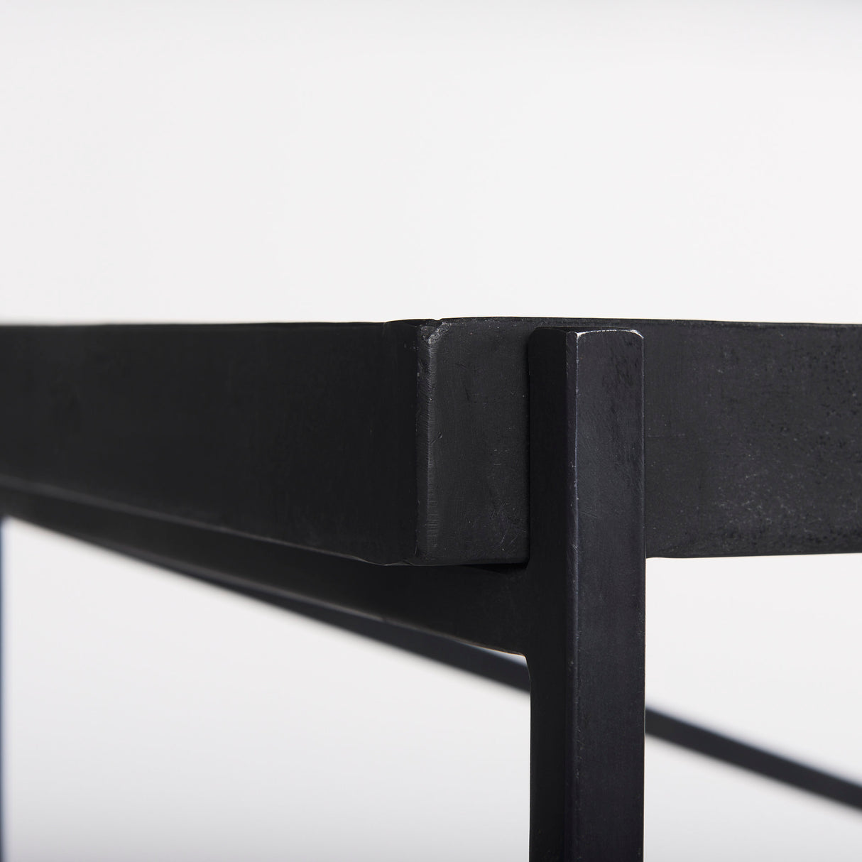 Trey 72.0"L x 16.0"W x 30.0"H Black Metal W/Glass Console Table from Mercana - Luna Furniture