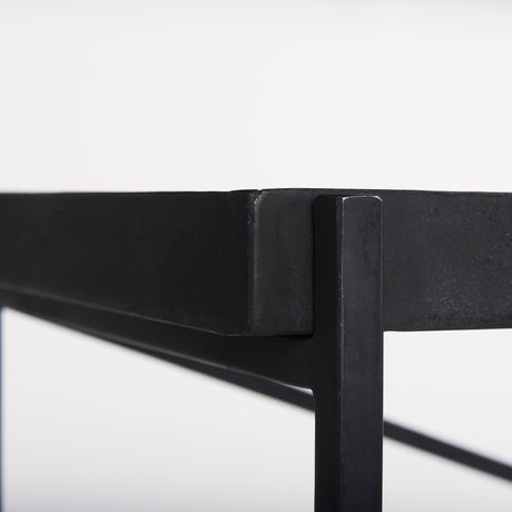 Trey 72.0"L x 16.0"W x 30.0"H Black Metal W/Glass Console Table from Mercana - Luna Furniture