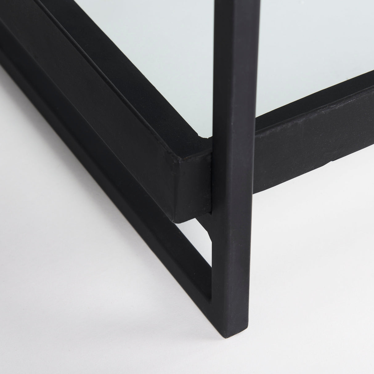 Trey 72.0"L x 16.0"W x 30.0"H Black Metal W/Glass Console Table from Mercana - Luna Furniture