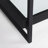 Trey 72.0"L x 16.0"W x 30.0"H Black Metal W/Glass Console Table from Mercana - Luna Furniture