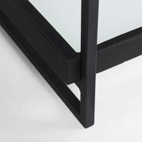 Trey 72.0"L x 16.0"W x 30.0"H Black Metal W/Glass Console Table from Mercana - Luna Furniture