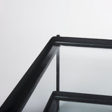 Trey 56"L x 32"W x 17"H Black Metal W/Glass Coffee Table from Mercana - Luna Furniture