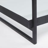 Trey 56"L x 32"W x 17"H Black Metal W/Glass Coffee Table from Mercana - Luna Furniture