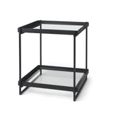 Trey Black Metal W/Glass Accent Table from Mercana - Luna Furniture