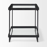 Trey Black Metal W/Glass Accent Table from Mercana - Luna Furniture