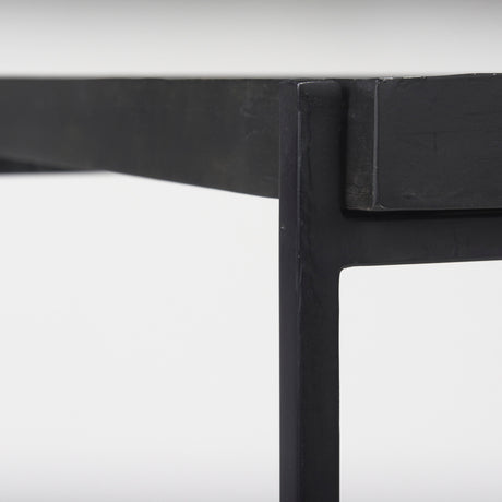 Trey Black Metal W/Glass Accent Table from Mercana - Luna Furniture