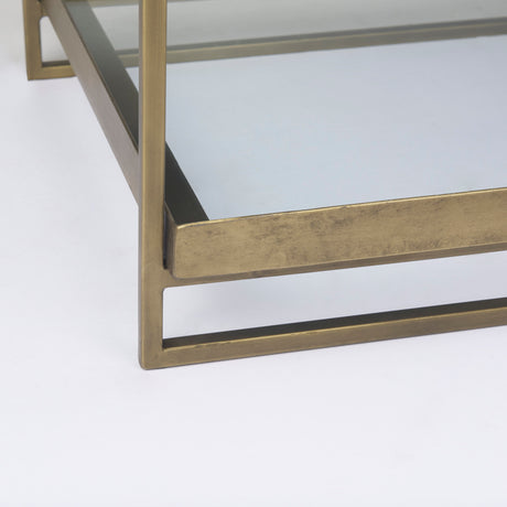 Trey Gold Metal W/Glass Accent Table from Mercana - Luna Furniture