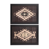Brown Tapestry V by Mercana Studio a Hand Embellished Textured Framed Art Print from Mercana - Luna Furniture