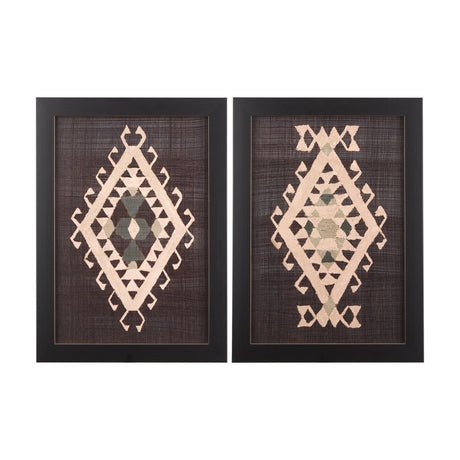 Brown Tapestry V by Mercana Studio a Hand Embellished Textured Framed Art Print from Mercana - Luna Furniture