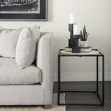 Austen 20L x 20W x 22H Round White Marble Top W/ Black Metal Frame Side Table from Mercana - Luna Furniture