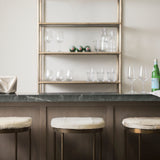 Millie 16.75 X 17.75 X 30 Hair-on-hide Seat W/ Gold Frame Bar Stool from Mercana - Luna Furniture