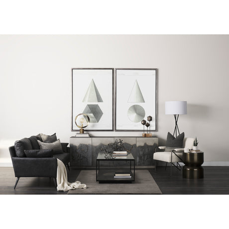 Zadie 20L x 20W Light Gray and Dark Gray Fabric Color Blocked Decorative Pillow Cover from Mercana - Luna Furniture