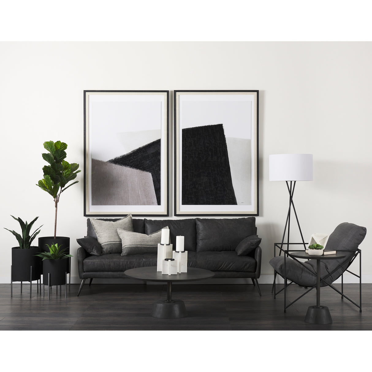 Maxwell 34L x 34W x 16H Dark Brown Wood W/ Black Metal Pedestal Base Round Coffee Table from Mercana - Luna Furniture