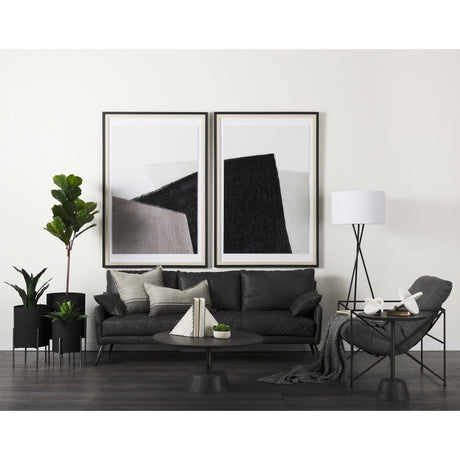 Cochrane 82L x 33W x 32.3 Black Leather Three Seater Sofa from Mercana - Luna Furniture