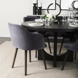 Ronald II Grey Velvet Wrap Black Wooden Base Dining Chair from Mercana - Luna Furniture