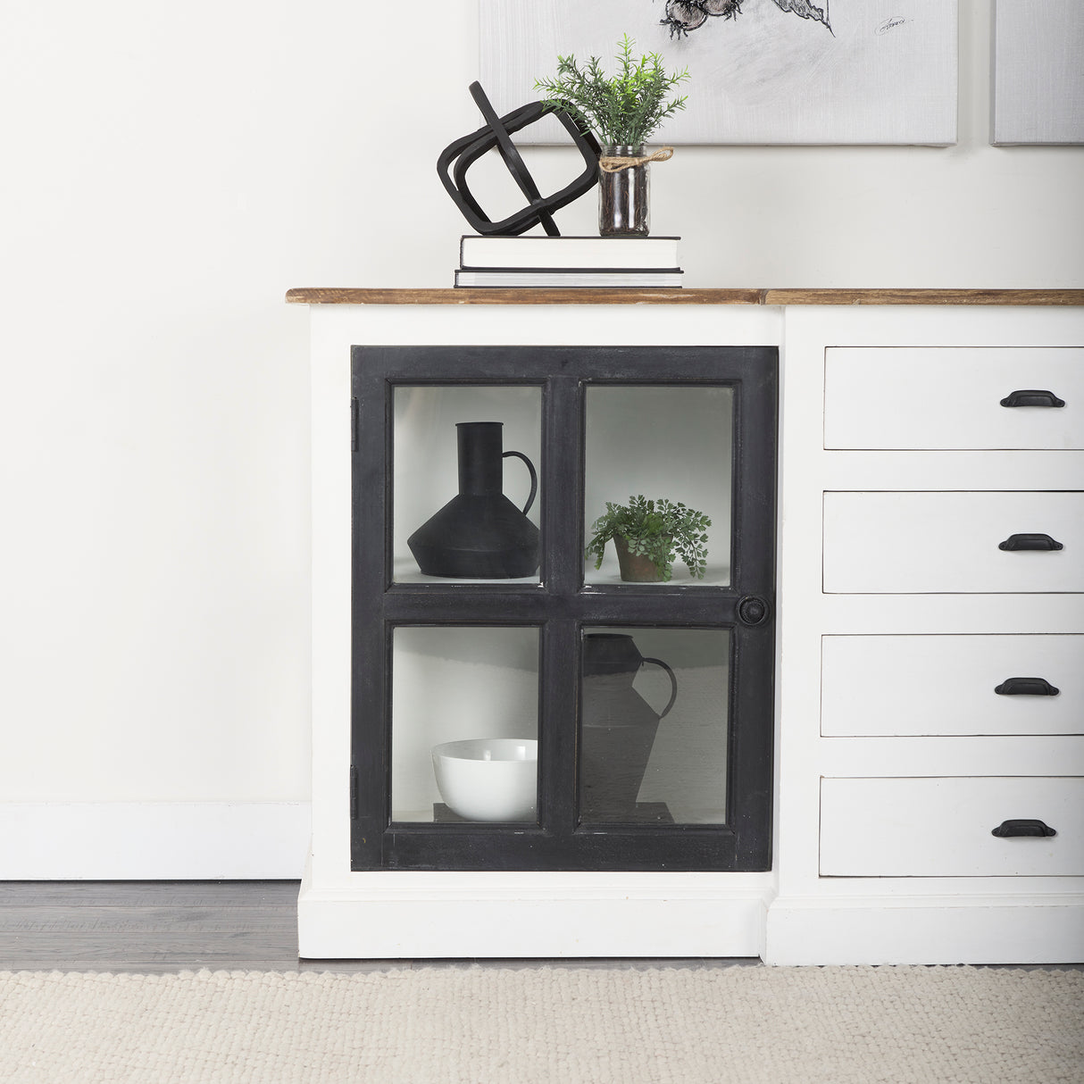 Emily I 8L x 8W Black Metal Decorative Jug from Mercana - Luna Furniture