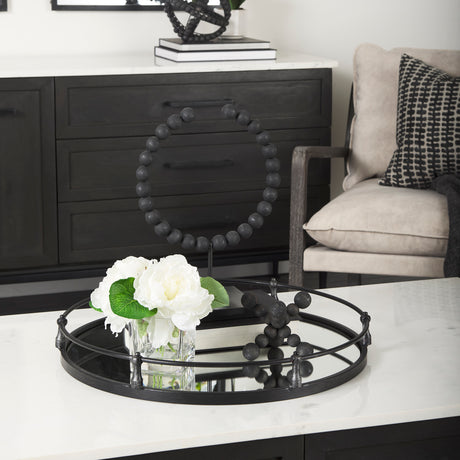 Tulane II (Large) 12L x 6W Black Beaded Broken Sphere Decorative Object from Mercana - Luna Furniture