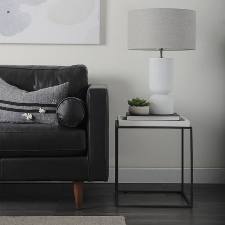 Svend 88.0L x 38.0W x 34.0H Black Leather Sofa from Mercana - Luna Furniture