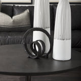 Stanislaw II Black Metal Infinite Ribbon Sculpture from Mercana - Luna Furniture