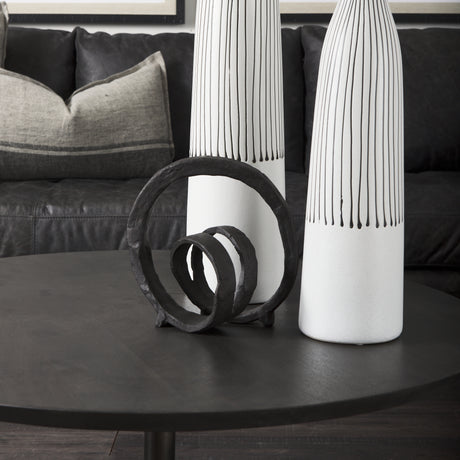 Stanislaw II Black Metal Infinite Ribbon Sculpture from Mercana - Luna Furniture