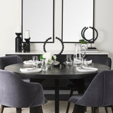 Liesl 54.L x 54.0W x 30.0H Black Wood W/ Circular Top Dining Table from Mercana - Luna Furniture