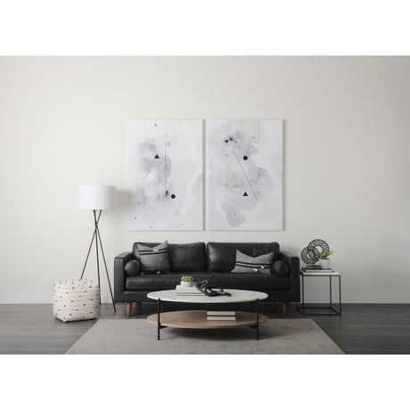 Amaira 16.0L x 16.0W x 16.0H Cream/Black/White patterned Wool and Cotton Pouf from Mercana - Luna Furniture