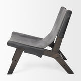 Elodie 24.4L x 33.9W x 30.7H Black Leather W/Black Stain Beech Wood Frame Accent Chair from Mercana - Luna Furniture