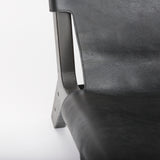 Elodie 24.4L x 33.9W x 30.7H Black Leather W/Black Stain Beech Wood Frame Accent Chair from Mercana - Luna Furniture